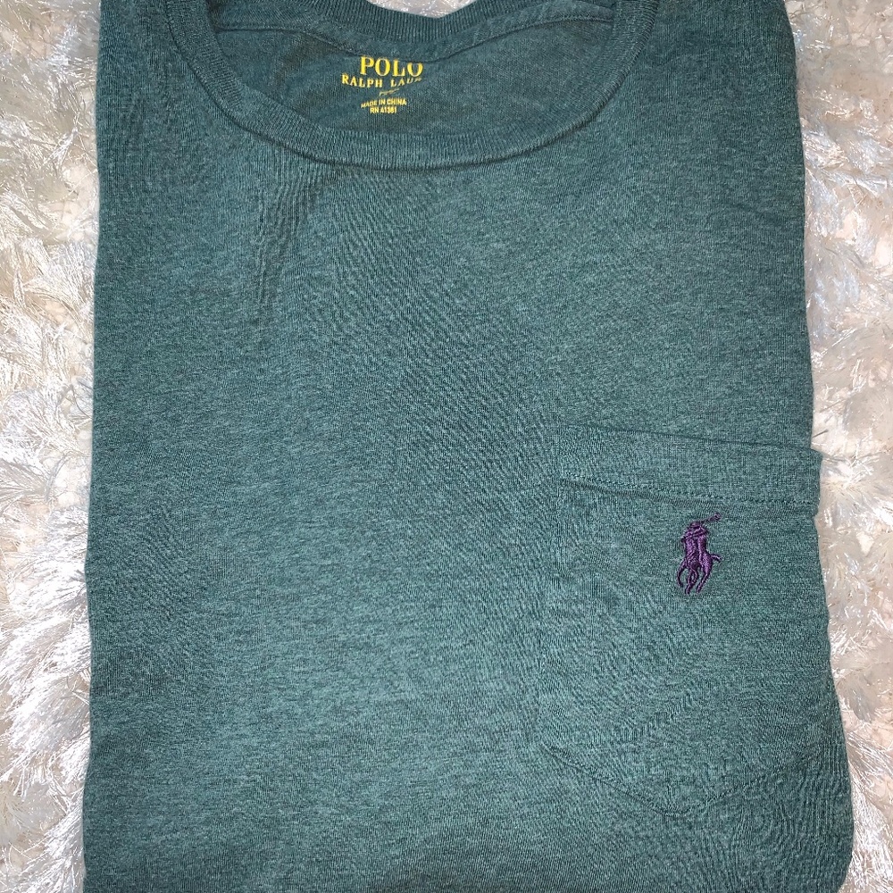 Green long sleeve polo